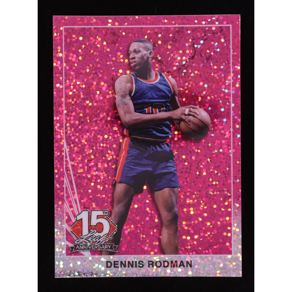 Dennis Rodman 2025 Leaf 15th Year Anniversary National Convention '90 Leaf Pink Sparkle #90B41 #7/8 at PristineAuction.com