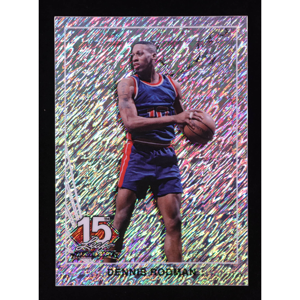 Dennis Rodman 2025 Leaf 15th Year Anniversary National Convention '90 Leaf Silver Shimmer #90B41 #06/15 at PristineAuction.com