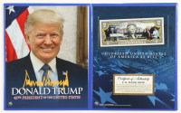 Donald Trump Genuine Legal Tender Colorized U.S. $2.00 Two Dollar Bill Commemorative Edition Bank Note with Folder at PristineAuction.com