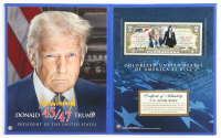 Donald Trump Genuine Legal Tender Colorized U.S. $2.00 Two Dollar Bill Commemorative Edition Bank Note with Folder at PristineAuction.com