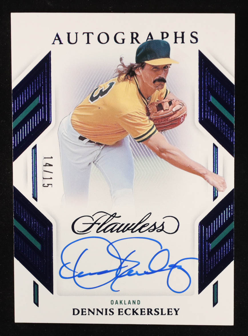 Dennis Eckersley 2023 Panini Flawless Flawless Autographs Sapphire #21 #14/15 at PristineAuction.com Dennis Eckersley 2023 Panini Flawless Flawless Autographs Sapphire #21 #14/15 at PristineAuction.com