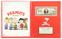 Peanuts Genuine Legal Tender Colorized U.S. $2.00 Two Dollar Bill Commemorative Edition Bank Note with Folder at PristineAuction.com