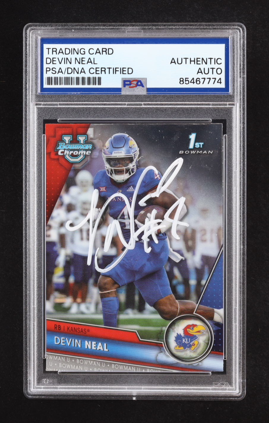 Devin Neal Signed 2023 Bowman Chrome University #58 RC (PSA) at PristineAuction.com Devin Neal Signed 2023 Bowman Chrome University #58 RC (PSA) at PristineAuction.com
