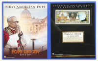 Pope Leo XIV Genuine Legal Tender Colorized U.S. $2.00 Two Dollar Bill Commemorative Edition Bank Note with Display Folder at PristineAuction.com