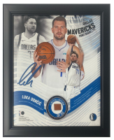 Luka Doncic LE Mavericks Custom Framed Game-Used Basketball Piece Collage (Fanatics) at PristineAuction.com