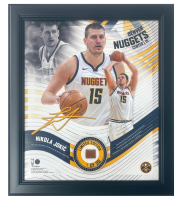 Nikola Jokic LE Nuggets Custom Framed Game-Used Basketball Piece Collage (Fanatics) at PristineAuction.com