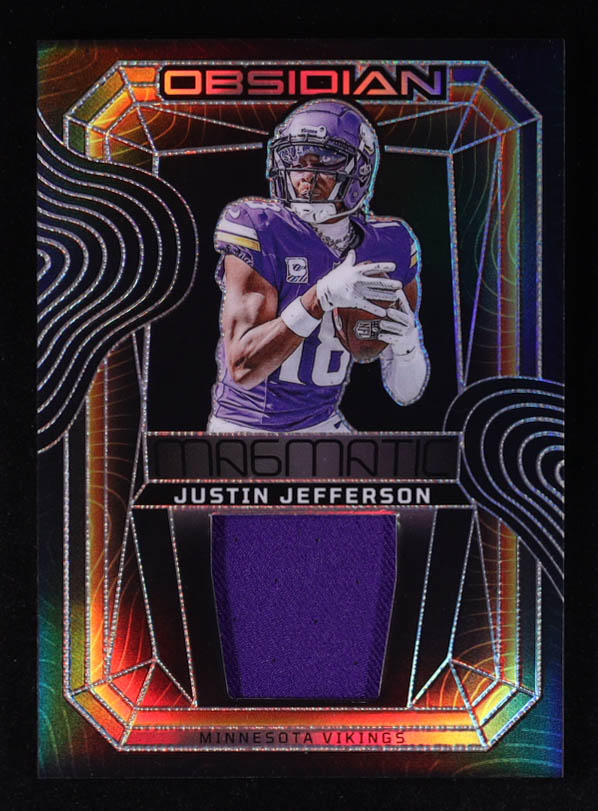 Justin Jefferson 2024 Panini Obsidian Magmatic Memorabilia #1 at PristineAuction.com Justin Jefferson 2024 Panini Obsidian Magmatic Memorabilia #1 at PristineAuction.com