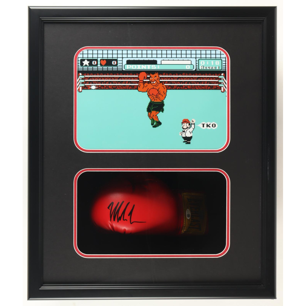 Mike Tyson Signed "Punch Out!!!" Custom Framed Shadowbox Everlast Boxing Glove Display (JSA & Tyson) at PristineAuction.com