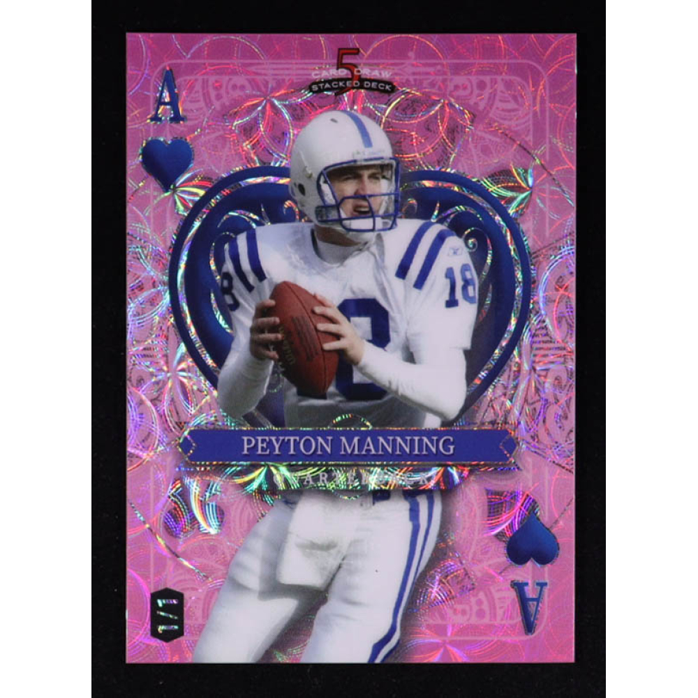 Peyton Manning 2024 Wild Card 5 Card Draw Stacked Deck Ace of Hearts Pink #SDPHPMN #1/1 at PristineAuction.com