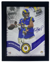 Matthew Stafford LE Rams Custom Framed Game-Used Football Piece Collage (Fanatics) at PristineAuction.com