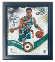 Jayson Tatum LE Celtics Custom Framed Game-Used Basketball Piece Collage (Fanatics) at PristineAuction.com