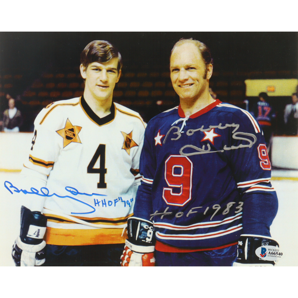 Bobby Hull & Bobby Orr Signed 8x10 Photo Inscribed "HOF 1983 / HHOF 79" (Beckett) at PristineAuction.com