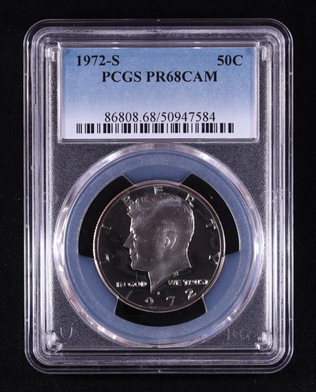 1972-S Kennedy Half Dollar - Deep Cameo Proof (PCGS PR68DCAM) at PristineAuction.com 1972-S Kennedy Half Dollar - Deep Cameo Proof (PCGS PR68DCAM) at PristineAuction.com
