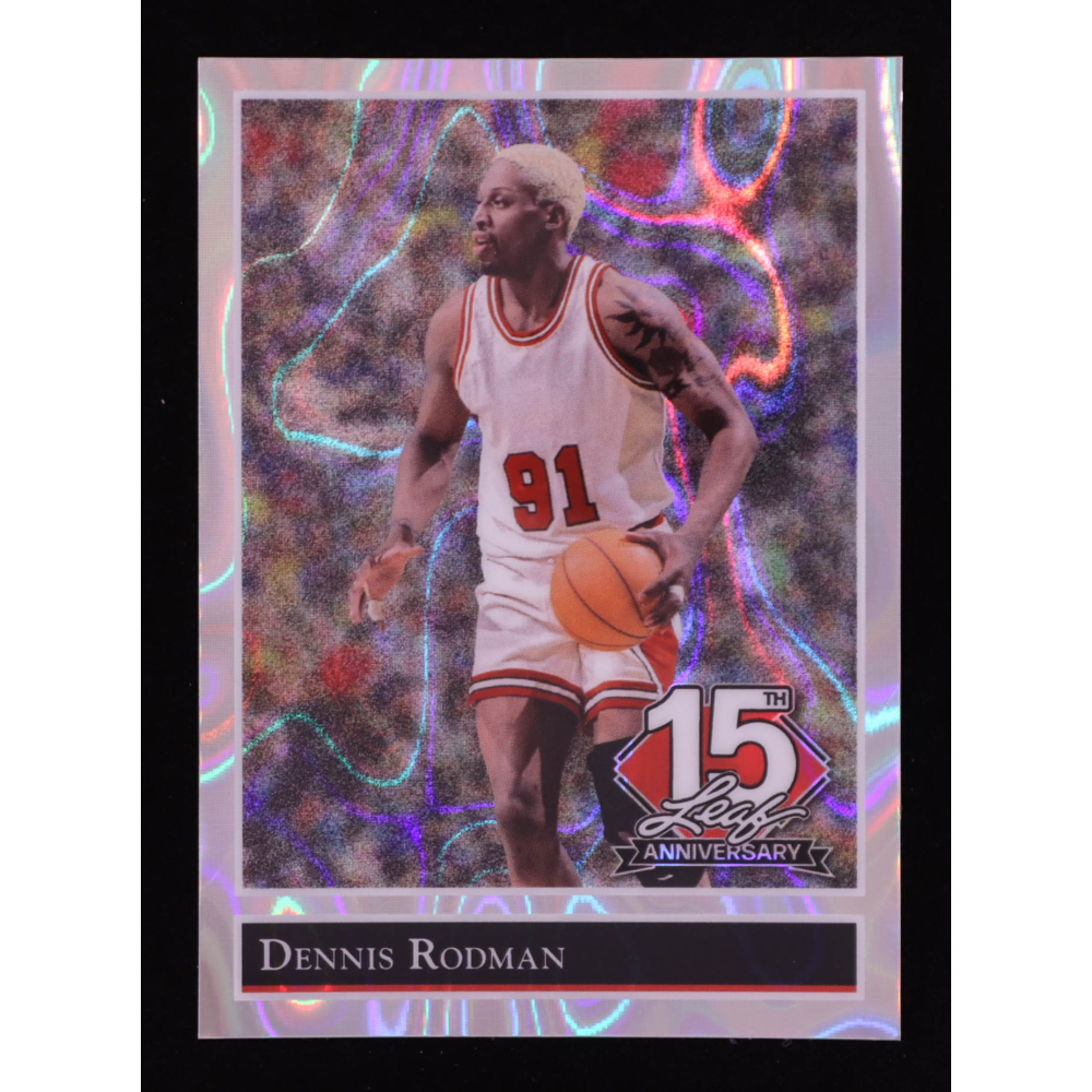 Dennis Rodman 2025 Leaf 15th Year Anniversary National Convention '92 Leaf Silver Shimmer #92B40 #10/15 at PristineAuction.com