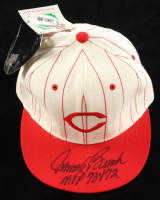 Johnny Bench Signed Reds New Era Fitted Baseball Hat Inscribed "MVP 70 & 72" (Beckett) at PristineAuction.com