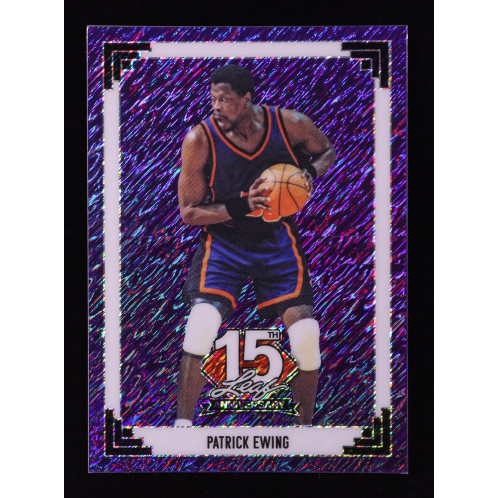 Patrick Ewing 2025 Leaf 15th Year Anniversary National Convention '91 Leaf Purple Shimmer #91B126 #1/7 at PristineAuction.com