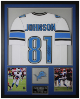 Calvin Johnson Signed Custom Framed Jersey (Beckett) at PristineAuction.com