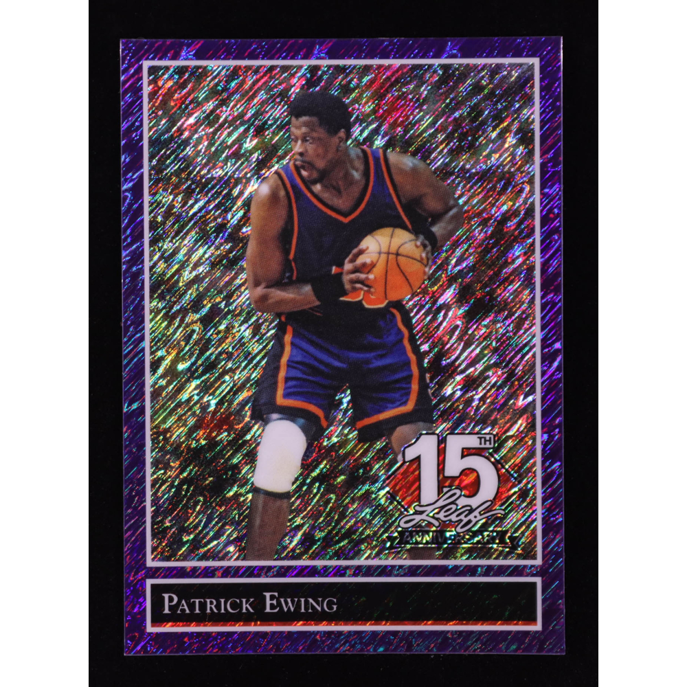 Patrick Ewing 2025 Leaf 15th Year Anniversary National Convention '92 Leaf Purple Shimmer #92B126 #6/7 at PristineAuction.com