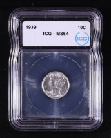 1939 Mercury Silver Dime (IGC MS64) at PristineAuction.com