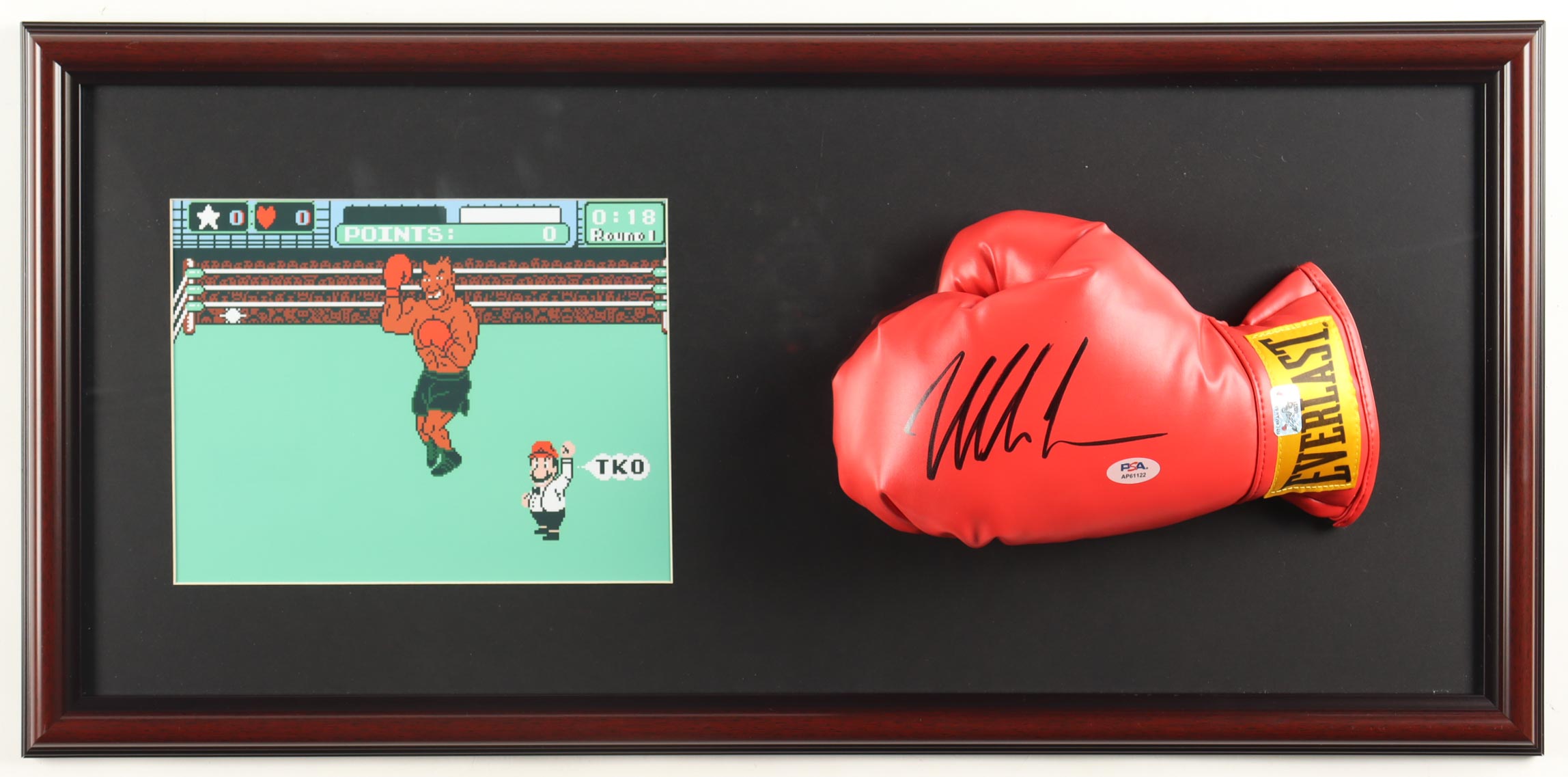 Mike Tyson Signed Custom Framed Everlast Boxing Glove Display (PSA & Tyson) at PristineAuction.com Mike Tyson Signed Custom Framed Everlast Boxing Glove Display (PSA & Tyson) at PristineAuction.com