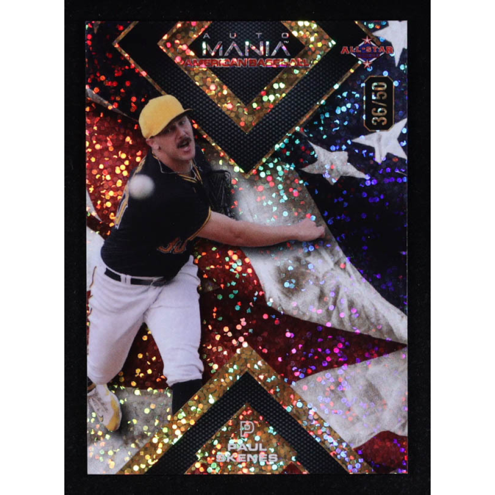 Paul Skenes 2024 Wild Card Auto Mania American Baseball American Flag Sparkle #AMASQ-PS2 #36/50 RC at PristineAuction.com
