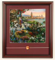 Thomas Kinkade Walt Disney's "101 Dalmatians" Custom Framed Print Display with Retired Pongo & Perdita Pin at PristineAuction.com
