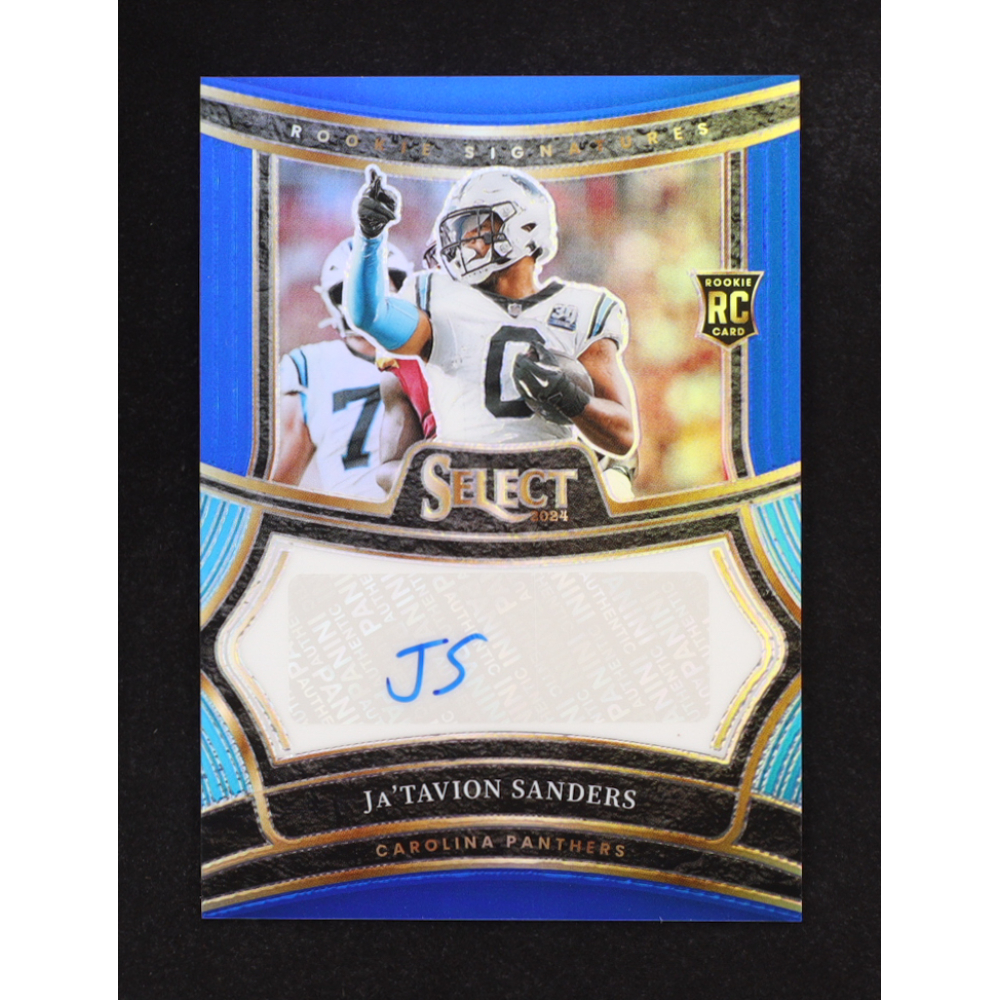 Ja'Tavion Sanders 2024 Select Rookie Signatures Prizm Blue #27 RC #142/149 at PristineAuction.com