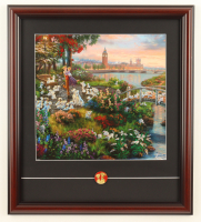 Thomas Kinkade Walt Disney's "101 Dalmatians" Custom Framed Print Display with Retired Pongo & Perdita Pin at PristineAuction.com