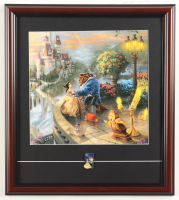 "Beauty and the Beast" by Thomas Kinkade Custom Framed Art Print Display at PristineAuction.com