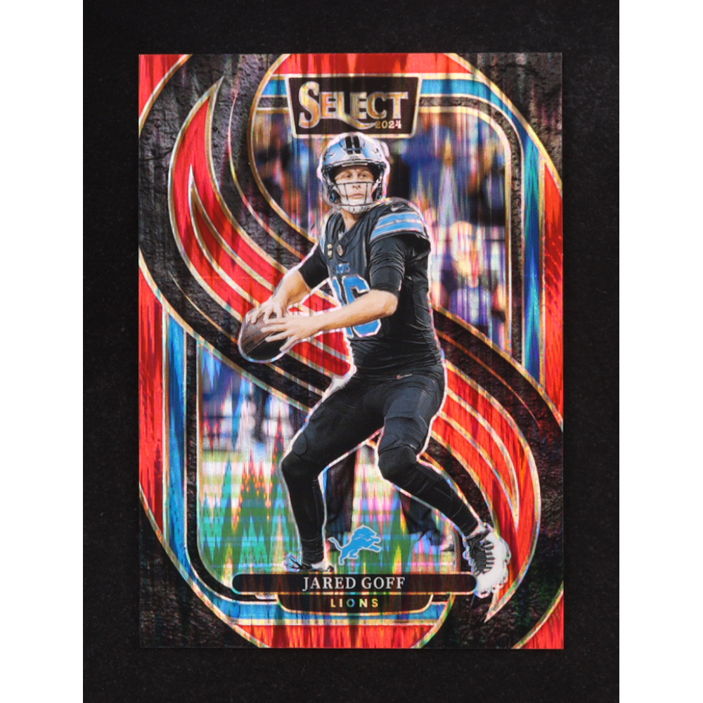 Jared Goff 2024 Select Prizm Red Shock #123 #144/249 at PristineAuction.com