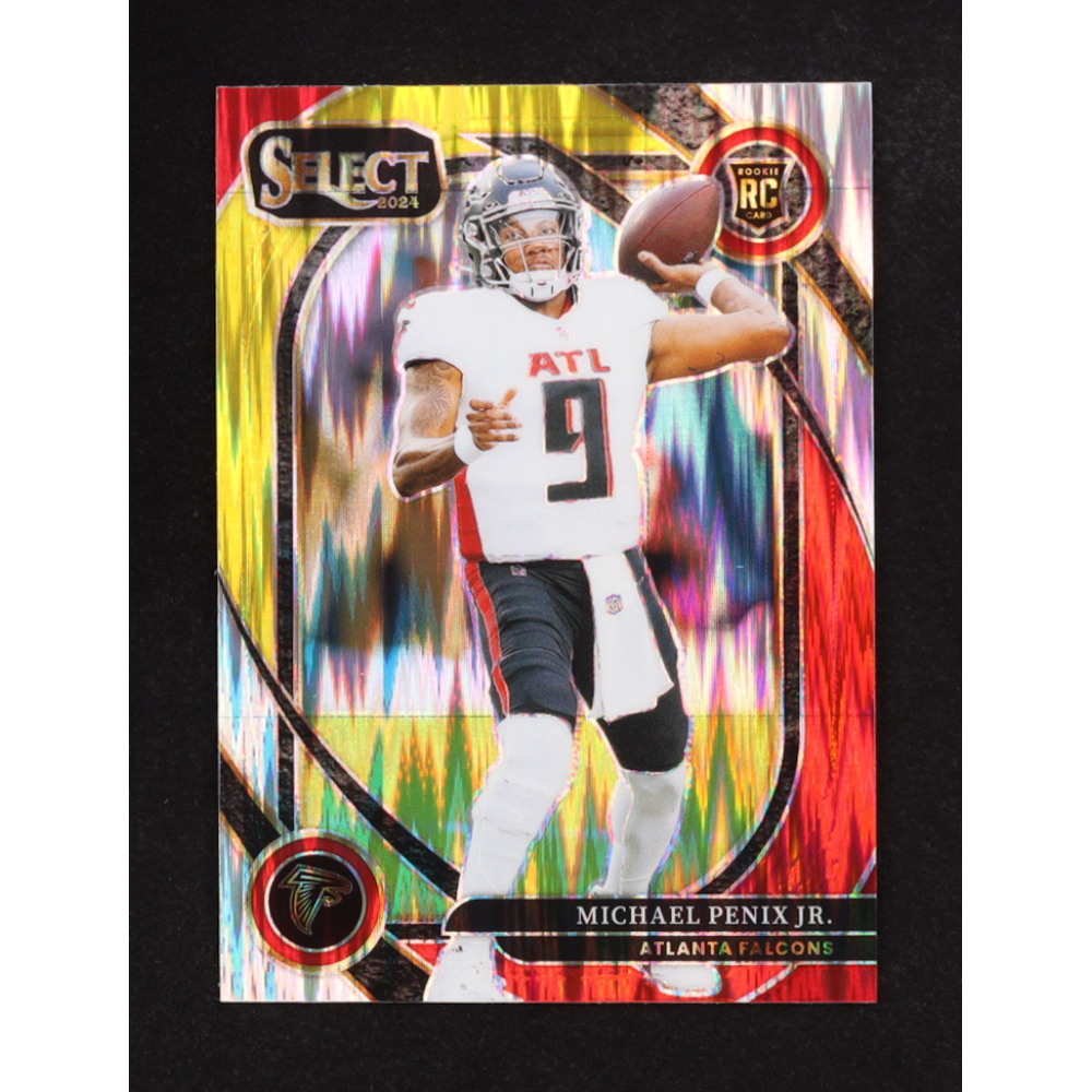 Michael Penix Jr. 2024 Select Prizm Red and Yellow Shock #235 RC at PristineAuction.com