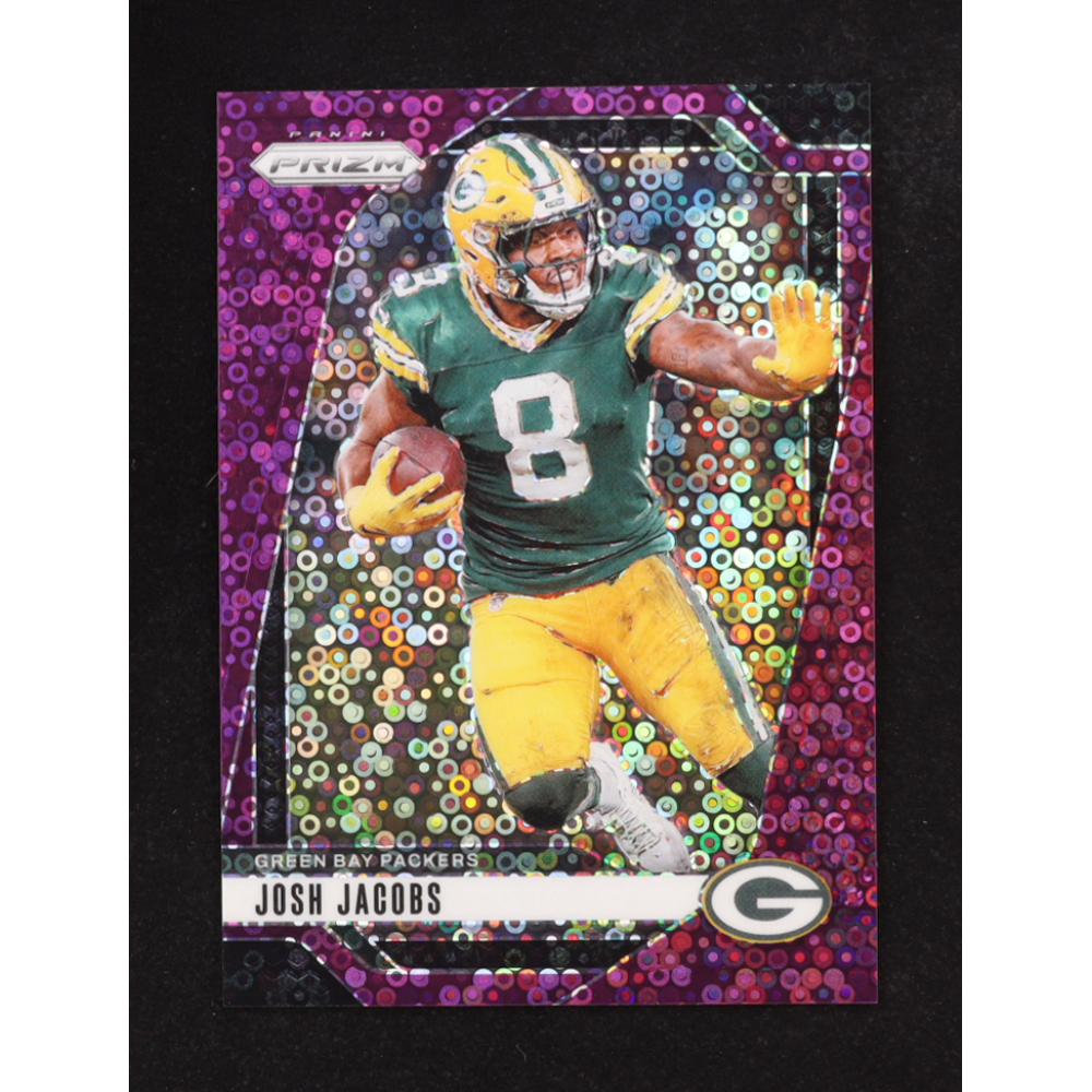 Josh Jacobs 2024 Panini Prizm Prizms No Huddle Purple #102 #21/49 at PristineAuction.com