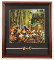 Thomas Kinkade "Mickey & Minnie Halloween" Custom Framed Print Display with (2) Retired Mickey & Minnie Pins at PristineAuction.com