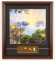 Thomas Kinkade "Pinocchio Treasure Island" Custom Framed Print Display with (4) Character Figurines at PristineAuction.com