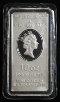 East India Company "HM Queen Elizabeth II" 10 Oz .999 Fine Silver Bullion Bar at PristineAuction.com