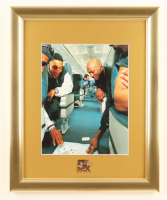 "Michael Jordan Gambling on the Chicago Bulls Plane" Custom Framed Photo Display with Gold 5x Champs Pin at PristineAuction.com