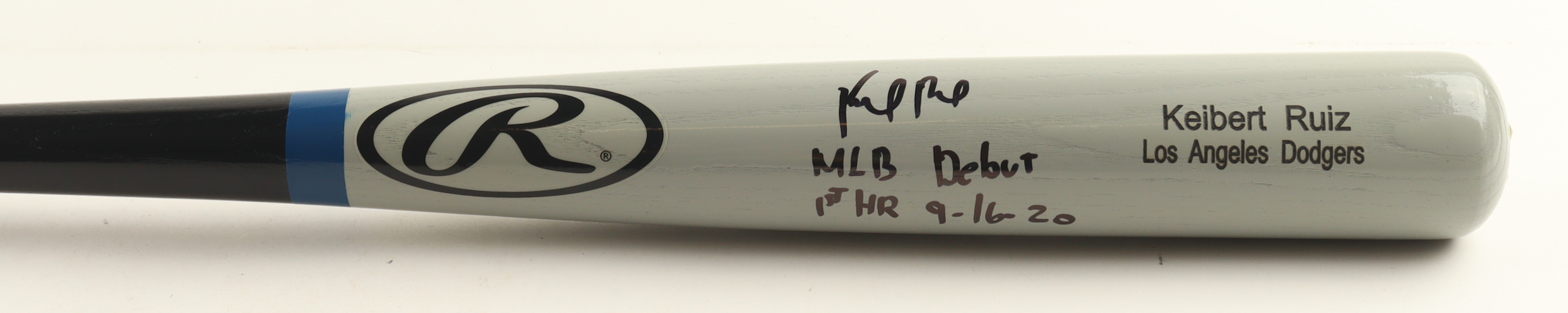 Keibert Ruiz Signed Rawlings Player Model Baseball Bat Inscribed "MLB Debut 1st HR 9-16-20" (Beckett) at PristineAuction.com Keibert Ruiz Signed Rawlings Player Model Baseball Bat Inscribed "MLB Debut 1st HR 9-16-20" (Beckett) at PristineAuction.com