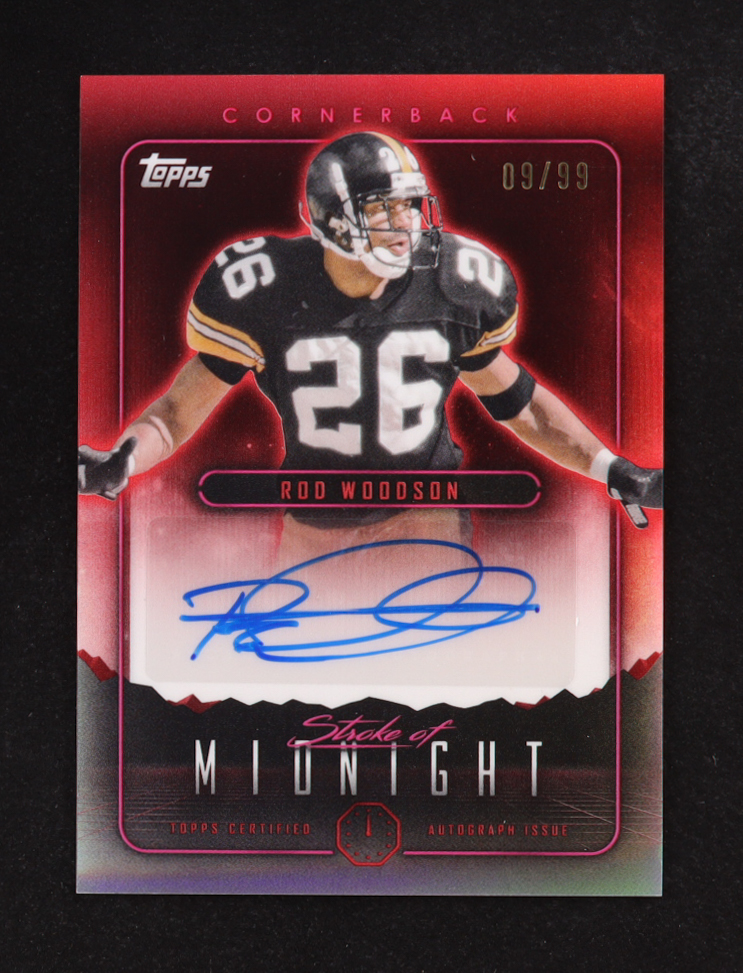 Rod Woodson 2024 Topps Midnight Stroke of Midnight Autographs Twilight #SMA-RW #9/99 at PristineAuction.com Rod Woodson 2024 Topps Midnight Stroke of Midnight Autographs Twilight #SMA-RW #9/99 at PristineAuction.com