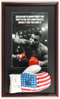 Mike Tyson Signed "Discipline Is Doing..." Custom Framed Print Display with Everlast USA Boxing Glove (Tyson & PSA) at PristineAuction.com