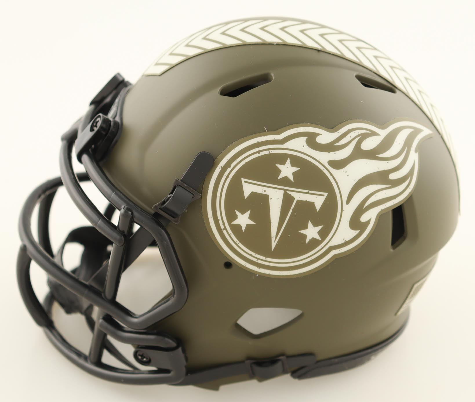Calvin Ridley Signed Titans Salute To Service Alternate Speed Mini Helmet (Beckett) at PristineAuction.com Calvin Ridley Signed Titans Salute To Service Alternate Speed Mini Helmet (Beckett) at PristineAuction.com