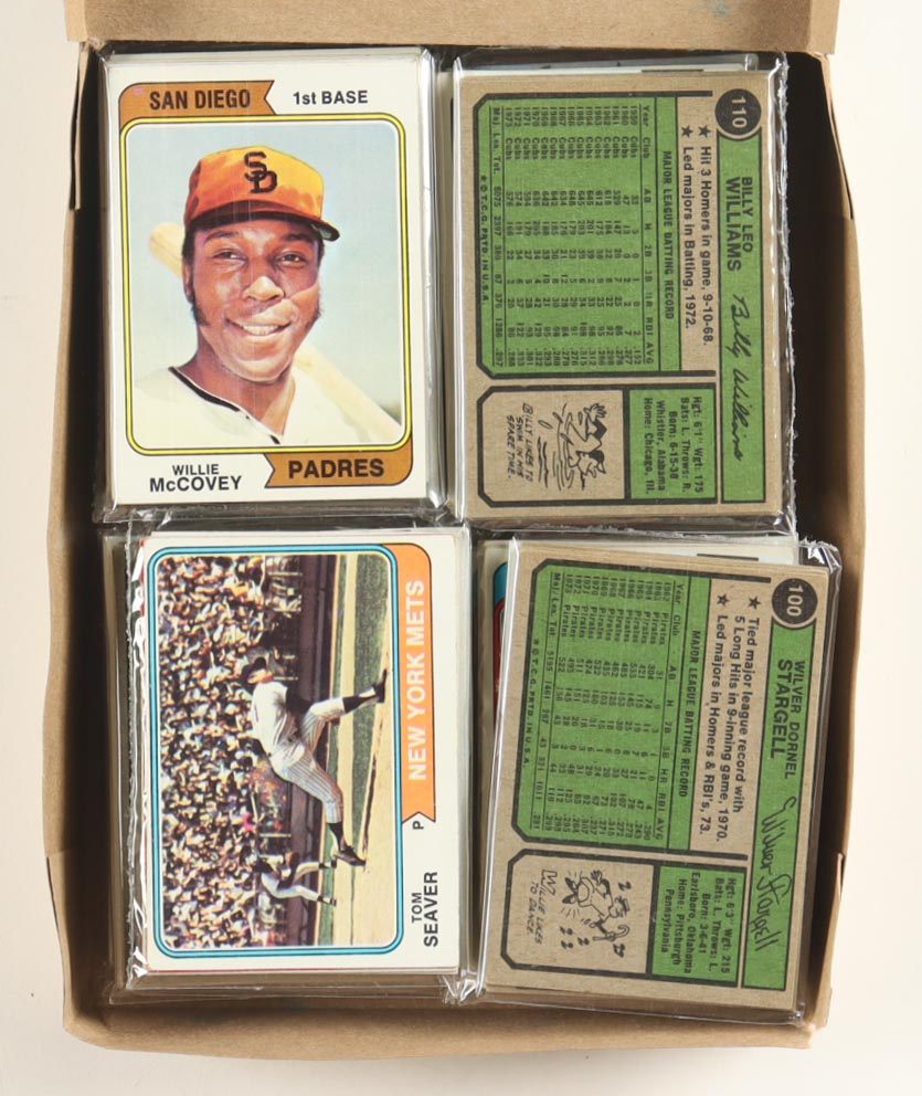 1974 Topps Baseball Cello Fun Pack Vending Box with (20) Packs at PristineAuction.com 1974 Topps Baseball Cello Fun Pack Vending Box with (20) Packs at PristineAuction.com