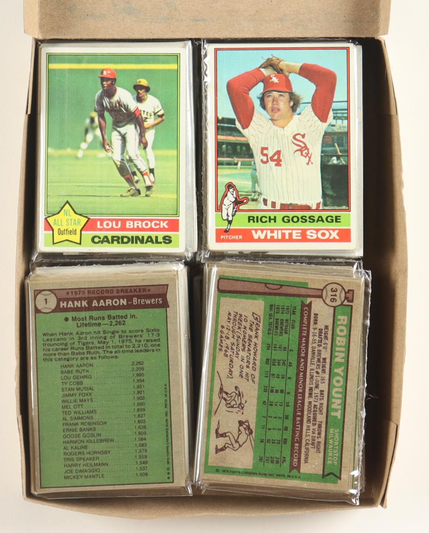 1976 Topps Baseball Cello Fun Pack Vending Box with (20) Packs at PristineAuction.com 1976 Topps Baseball Cello Fun Pack Vending Box with (20) Packs at PristineAuction.com