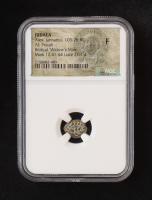 Biblical "Widow's Mite" Judaea 103-76 BC, Alex Jannaeus, AE Prutah - Mark 12:41-44 (NGC) at PristineAuction.com