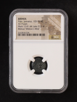 Biblical "Widow's Mite" Judaea 103-76 BC, Alex Jannaeus, AE Prutah - Mark 12:41-44 (NGC) at PristineAuction.com