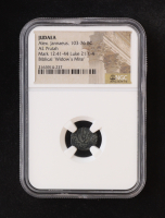 Biblical "Widow's Mite" Judaea 103-76 BC, Alex Jannaeus, AE Prutah - Mark 12:41-44 (NGC) at PristineAuction.com