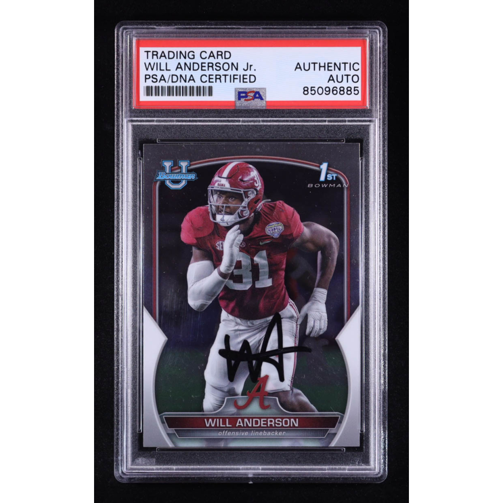 Will Anderson Jr. Signed 2022 Bowman Chrome University #52 RC (PSA) at PristineAuction.com