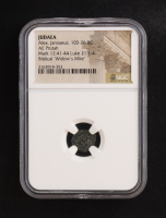 Biblical "Widow's Mite" Judaea 103-76 BC, Alex Jannaeus, AE Prutah - Mark 12:41-44 (NGC) at PristineAuction.com