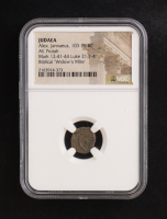 Biblical "Widow's Mite" Judaea 103-76 BC, Alex Jannaeus, AE Prutah - Mark 12:41-44 (NGC) at PristineAuction.com