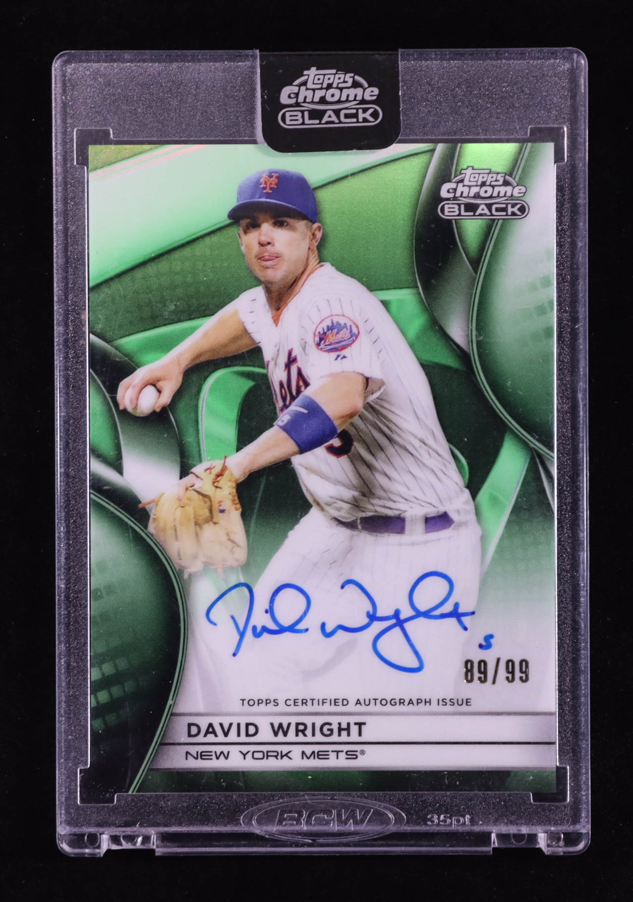 David Wright 2025 Topps Chrome Black Autographs Green Refractors #CBADW #89/99 at PristineAuction.com David Wright 2025 Topps Chrome Black Autographs Green Refractors #CBADW #89/99 at PristineAuction.com