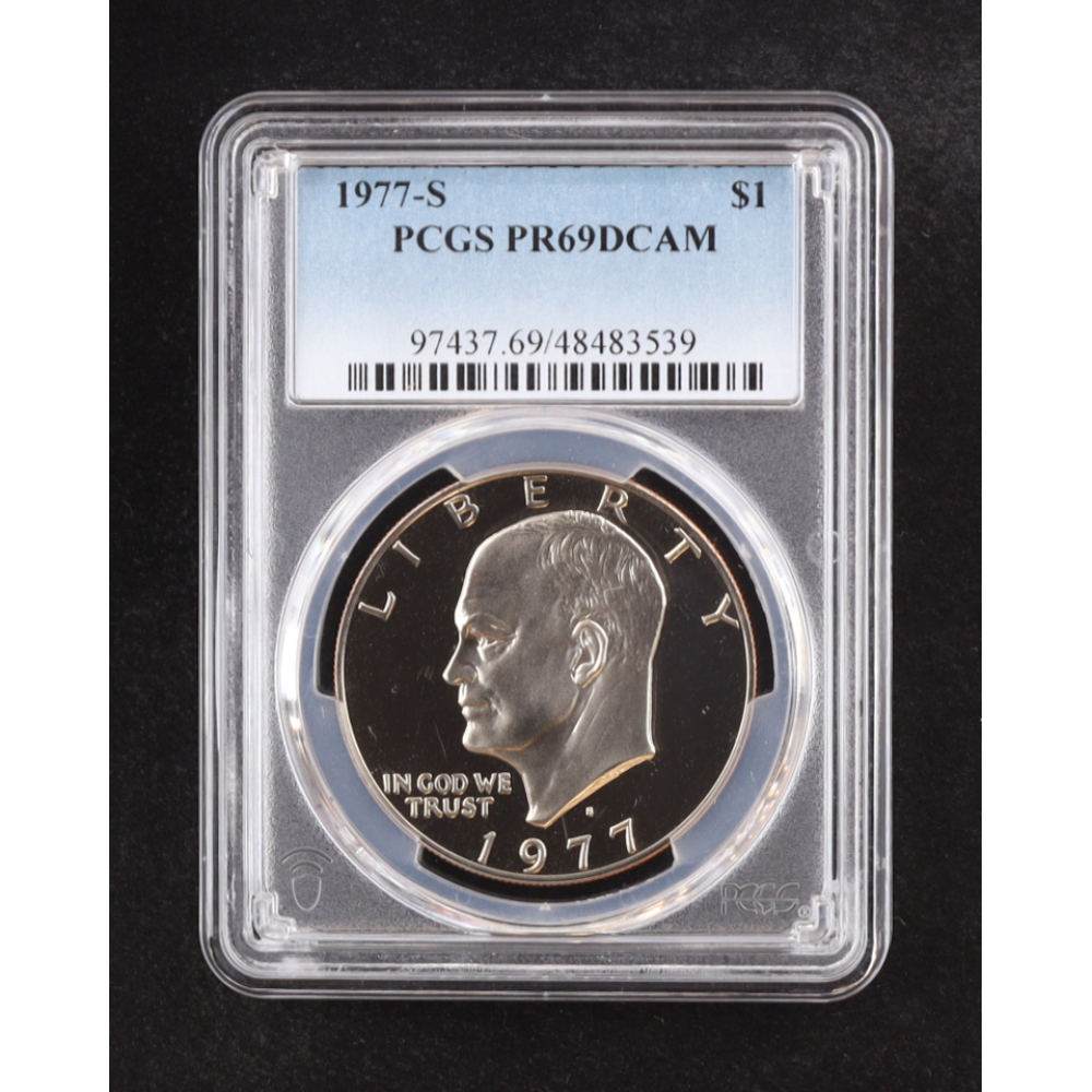 1977-S Eisenhower Silver Dollar - Deep Cameo Proof (PCGS PR69DCAM) at PristineAuction.com